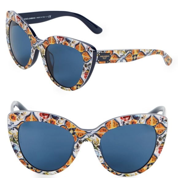 Dolce & Gabanna Majolica Cateye sunglasses UVA UVV - Picture 1 of 8